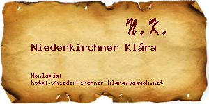 Niederkirchner Klára névjegykártya