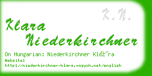 klara niederkirchner business card